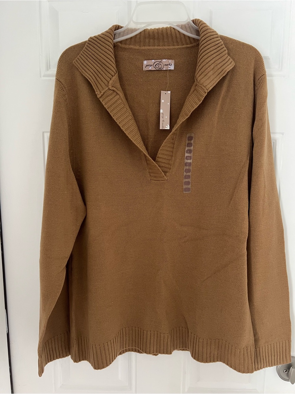 NWT George and Martha Women Long Sleeve Sweater Size XL Brown # 801
